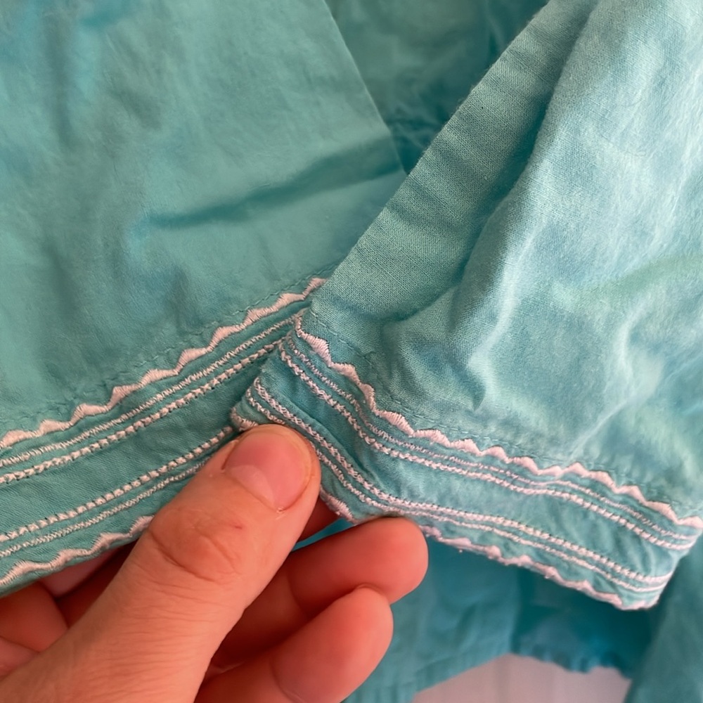 3 for‎ $25! GAP Women's Turquoise Embroidered Swim Cover Up Top, size medium - Picture 4 of 6